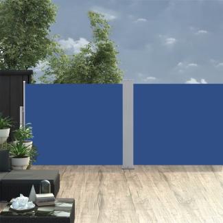 vidaXL Ausziehbare Seitenmarkise Blau 140 x 1000 cm 48488