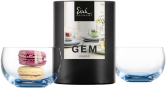 Eisch Gem Dessertschale 2er Set Blau in Geschenkröhre