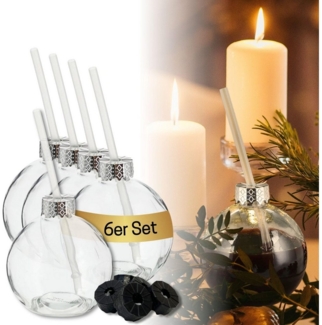 Bada Bing Gläser-Set Glas mit Deckel und Strohhalm als Christbaumkugel, Glas, Weihnachtskugel-Optik