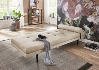 ATLANTIC home collection Polsterliege Bergen mit Kissenrolle, 85/200cm, Creme