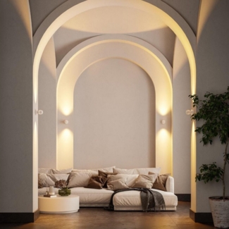 Neona LED Wandleuchte PONTOS Weiß, Dimmbar per Fernbedienung, LED fest integriert, Warmweiß