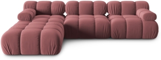 Micadoni Modulares Sofa Bellis 4-Sitzer mit flachem Modul Samt Bluvel Rosa