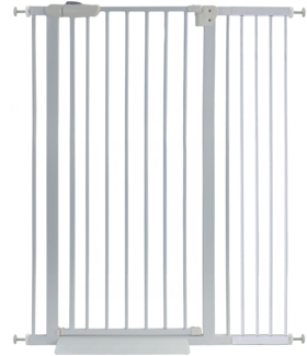 Absperrgitter Treppenschutzgitter Metall weiß + Rampe 93 - 106cm 120cm hoch