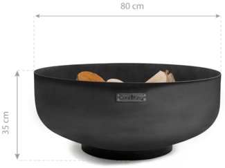 CookKing 'Palermo XXL' Feuerschale, Rohstahl Schwarz, Ø 80x35 cm