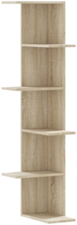 vidaXL Wand-Eckregal Sonoma-Eiche 36,5x36,5x140 cm Holzwerkstoff 852629