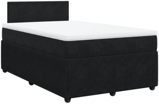 vidaXL Boxspringbett mit Matratze Schwarz 120x200 cm Samt 3287706