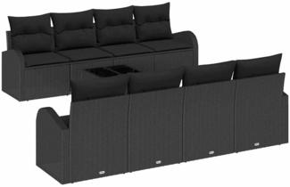 vidaXL Gartensofa-set Schwarz 55 x 55 x 37 cm Poly-Rattan 3345973