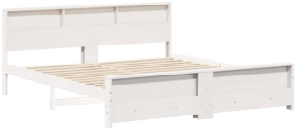 vidaXL Bettrahmen mit Kopfteil Weiß 200 x 200 cm Holzwerkstoff 3394214