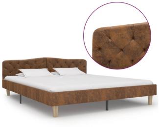 vidaXL Bettgestell Braun Wildleder-Optik 180×200 cm [284941]