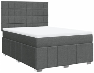 vidaXL Boxspringbett mit Matratze Dunkelgrau 160x200 cm Stoff 3291720