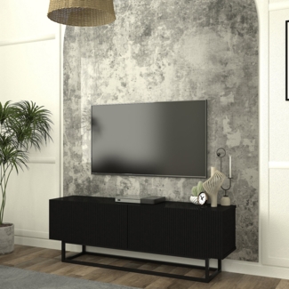 TV-Lowboard Verpsboga kurzes Gestell 135x32x47 cm Schwarz [en. casa]