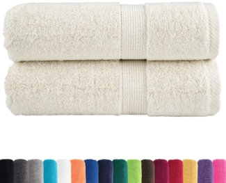 vidaXL Premium-Gästetücher SOLUND 2 Stk. Cremeweiß 30x50 cm 600 g/m² 137470