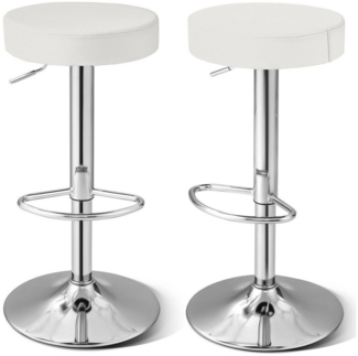 COSTWAY Barhocker (2er Set), gepolstert, Barstuhl drehbar, höhenverstellbar, mit Fußstütze