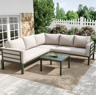 Merax Gartenlounge-Set, (Terrassenmöbel Gartensofa Gartengarnitur Sitzgruppe für 4-5 Personen, 4-tlg)