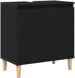 vidaXL Waschbeckenschrank mit Tür Schwarz Eichen-Optik 58 x 33 x 60 cm 862809