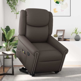 vidaXL Stehsessel Massage Glänzendes Braun Kunstleder 3303421