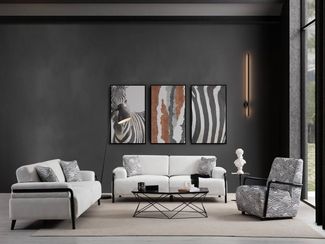 Sitzgruppe/Sofa Set - Wohnzimmergarnitur "Cornflower" 3+3+1+1-Grau