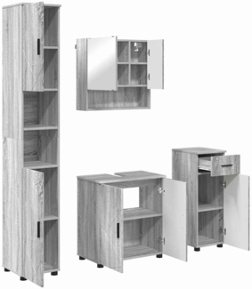 vidaXL Badezimmermöbel Set mit Tür 4 pcs Grau Sonoma 61 x 35 x 64 cm 3392979