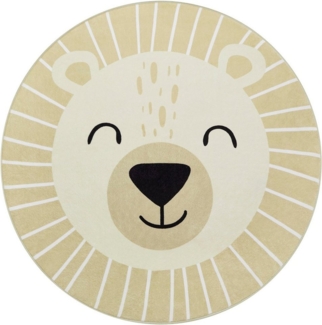 Paco Home Kinderteppich Tosbik 481, rund, Höhe: 12 mm, Spielteppich, Kurzflor, Motiv Bär, waschbar, Kinderzimmer