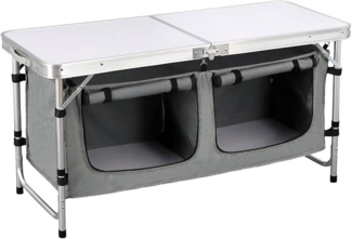Woltu Campingtisch, Höhenverstellbar mit Stauraum, Outdoor inkl. Tragetasche