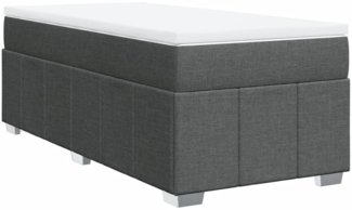 vidaXL Boxspringbett mit Matratze Dunkelgrau 100x200 cm Stoff 3285450