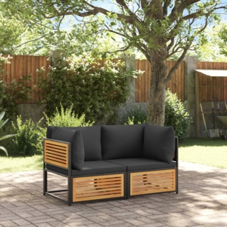 vidaXL 2-tlg. Garten-Sofa-Set mit Kissen Massivholz Akazie 3214887