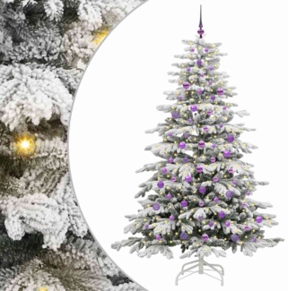 vidaXL Künstlicher klappbarer Weihnachtsbaum Weiß 210 cm PE und PVC 3395655