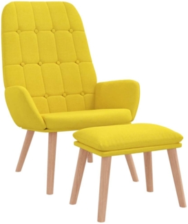 vidaXL Relaxsessel mit Hocker Hellgelber Stoff 3315154