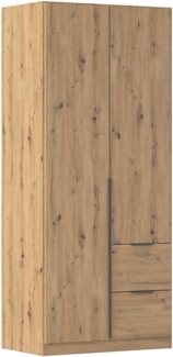 rauch Drehtürenschrank Kleiderschrank Schrank Garderobe AGORDO mit Dekor- oder Hochglanzfront (in zwei Griff-Farben, Breiten 91-360 cm) mit Außenschubkästen, in 7 Breiten und 2 Höhen MADE IN GERMANY