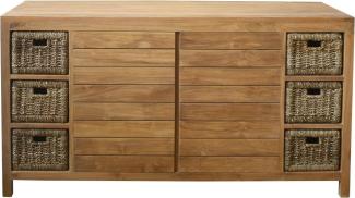 Waschbeckenunterschrank Skara Teak Massivholz - Breite vom Unterschrank: 150 cm