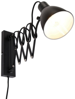 Qazqa Wandleuchte Merle, ohne Leuchtmittel, E27, Schwarz, Industrie, Stahl, 1-flammig