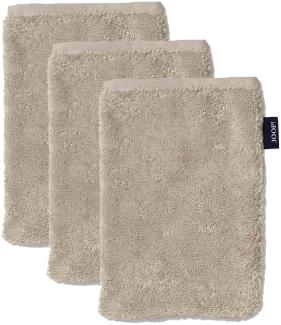 JOOP! Waschlappen, 3er Pack - Waschhandschuh, Doubleface, Walkfrottier Beige 16x22cm