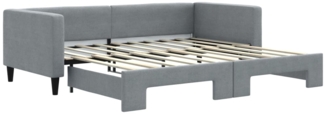 vidaXL Tagesbett Ausziehbar Hellgrau 90x190 cm Stoff 3196588