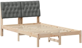 vidaXL Bettgestell mit gepolstertem Kopfteil Braun 120 x 200 cm 878820