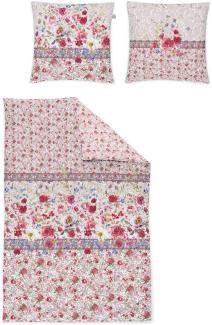 Irisette Glamour Mako-Satin Bettwäsche 155x220 Rosen Blumen bunt rosa 8864-60