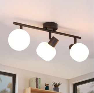 Nettlife Deckenstrahler Schwarz/Weiß E14 Innen Vintage Glas Lampenschirm Spotleuchte, ohne Leuchtmittel, Morden Spotleuchte für Schlafzimmer Wohnzimmer