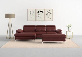 sit&more Ecksofa Cabrio L-Form, B: 295 cm, mit Sitztiefen-, Arm- & Kopfteilverstellung, 2 Nierenkissen, Federkern, optional Bettfunktion und Stauraum