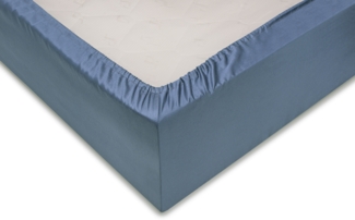 Zo!Home Mako Satin 1 x Spannbettlaken 140200 cm Satinado Riviera Blue