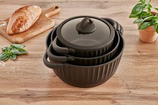 RESTO Kitchenware Bratentopf Ascella, Schmortopf antihaftbeschichtet und spülmaschinenfest, Aluminiumguss (2-tlg), Geeignet für alle Herdarten, auch Induktion, im Geschenkkarton