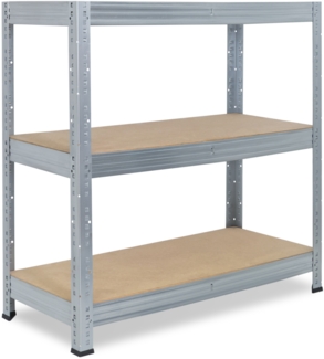 shelfplaza PRO 90x80x30 cm Schwerlastregal in grau-verzinkt mit 3 Böden und 200 kg Traglast pro Boden