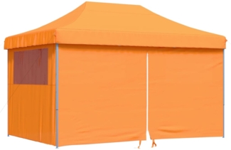 vidaXL Pop-Up Partyzelt, faltbar, Stahl / PE, orange, mit 4 Seitenteilen, 315 x 440 x 292 cm