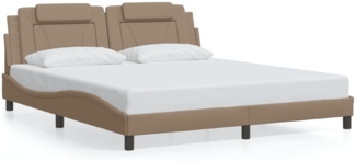 vidaXL Bettgestell "Viana" ohne Matratze Cappuccino-Braun 180x200 cm Kunstleder 3208114