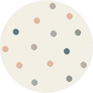 LIVONE Happy Rugs for Kids Kinderteppich Wheel rund, rund, Höhe: 12 mm, 100% Baumwolle mehrfarbig gemustert