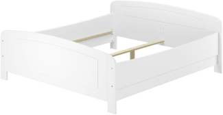 Großes weißes Ehebett Seniorenbett extra hoch 180 x 200 Zubehör wählbar V-60.44W-18Rollrost inkl.