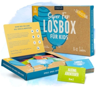 Amari Geschenkbox AMARI ® Losbox für Kinder - 50 Lose mit Ideen für Spiel & Spaß
