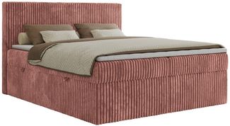 MKS MÖBEL Boxspringbett TILIANO (Packung, Set, Gepolstertes Kopfteil, Visco-Topper, Polsterbett, T30-Schaum), Doppelbett, Multipocket-Matratzen, Zwei Bettkästen, Cord Bett