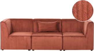 Modulsofa 3-Sitzer LEMVIG Cord Dunkelrot