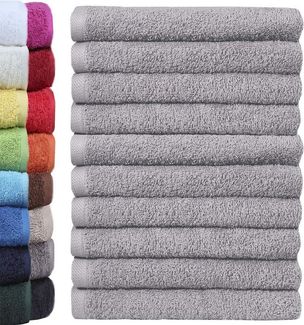 NatureMark 10er Pack Waschlappen | 100% Baumwolle | Frottier Seiflappen | Größe 30x30 cm | Frottee Seiftücher im 10er Pack Farbe: Silber grau
