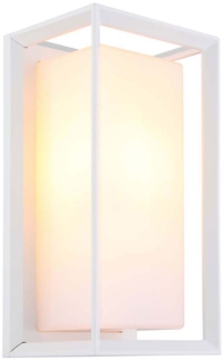 Außenwandleuchte, Alu, weiß, satiniert, H 24,8 cm