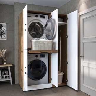 Roomart Waschmaschinenumbauschrank Roomart Dora - 115 (Waschmaschinenschrank DORA für Trockner & Waschmaschine in 4 Farben)